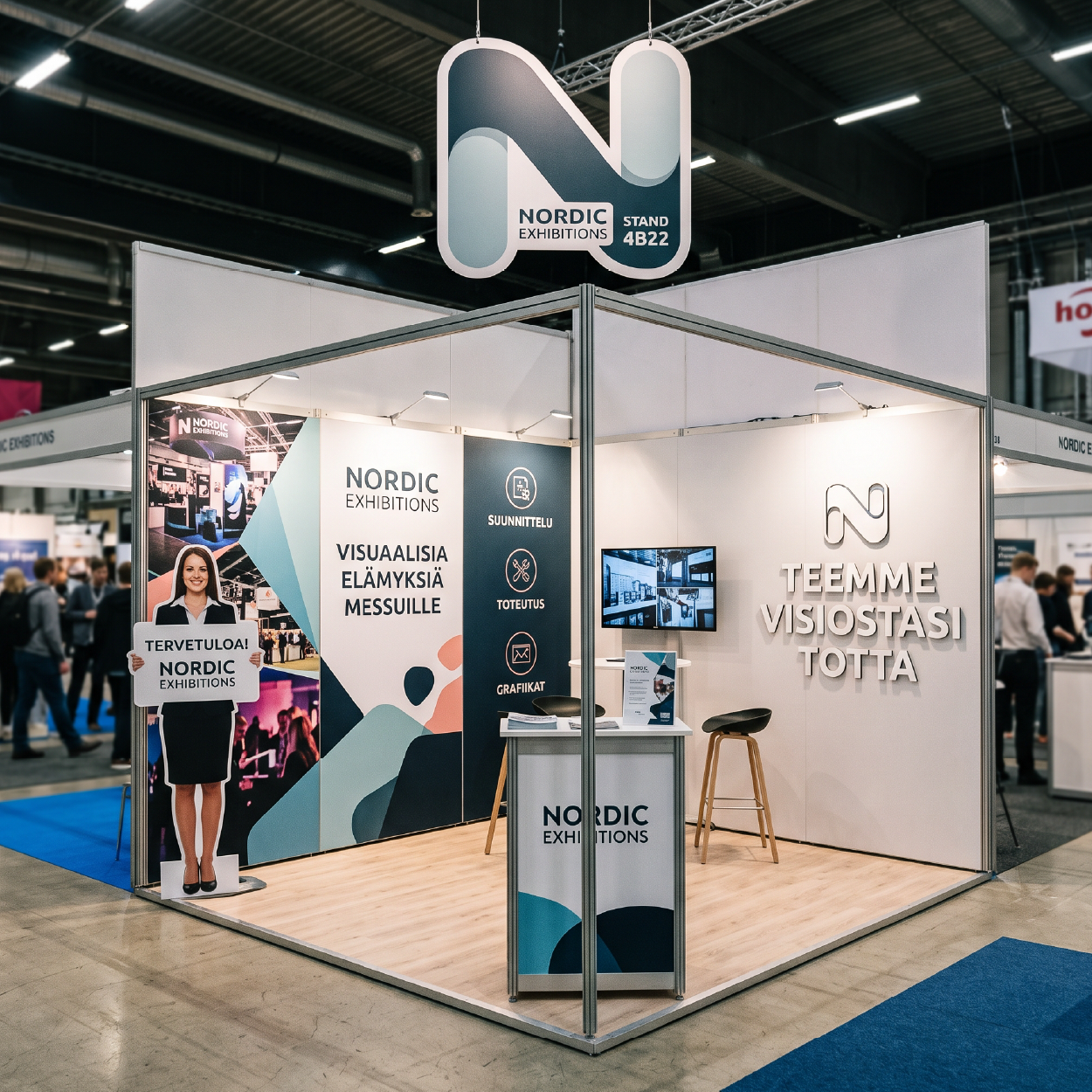 Mainoskyltti KAPA-vaahtomuovilevy, messukyltti, kyltit messuille logo kyltti sisälle logo kyltti meissuille omalla painatuksella messu levy mainoslevy kaksipuoleinen mainoslevy omalla painatuksella