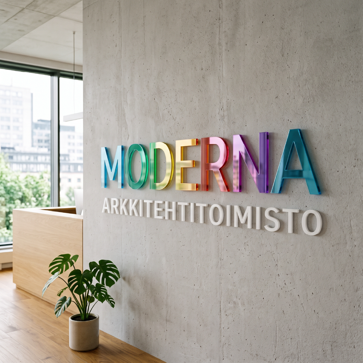 Mainoskyltti Pleksi irtokirjaimet logo irtorkirjaimet seinälle